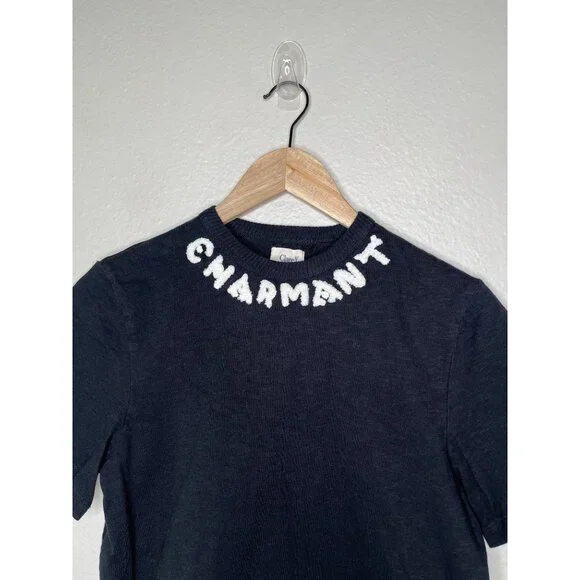 Clare V. X Monoprix Organic Cotton Black Short Sleeve Tee-Shirt Small - Picture 2 of 8